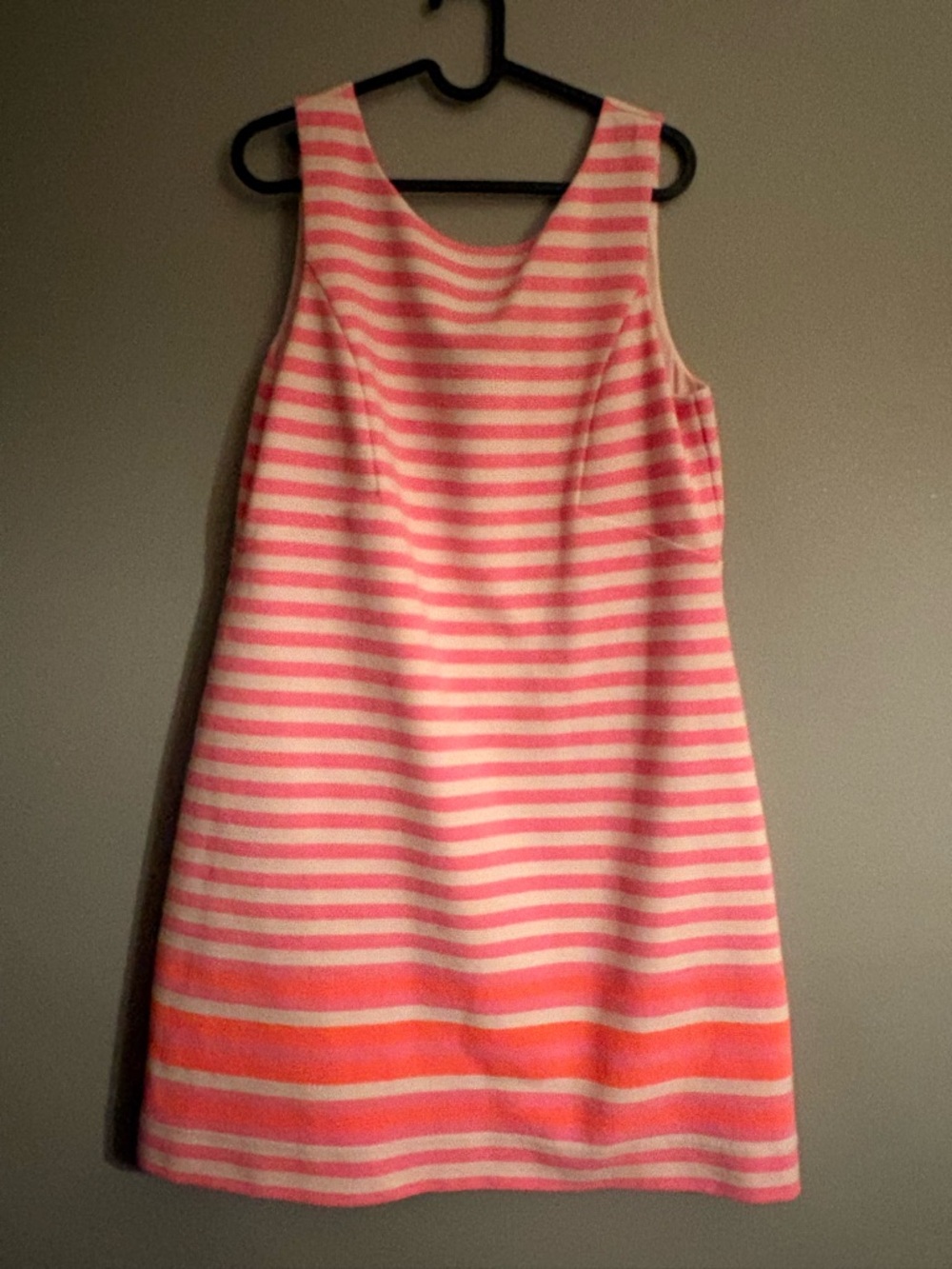 Lilly Pulitzer Pink White Coral Striped Sleeveless Eden Shift Dress